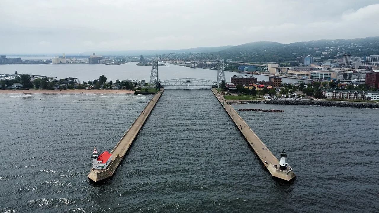 Duluth harbor and Aerial Lift Bridge