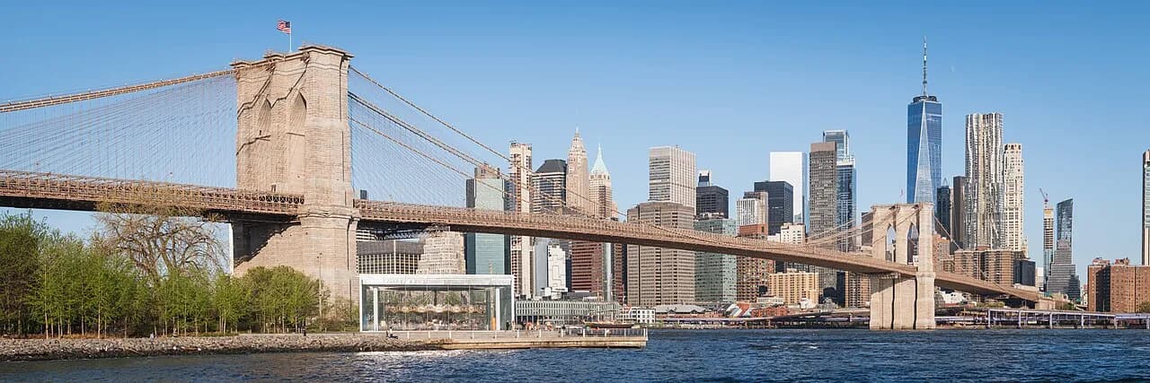 Brooklyn Bridge and New York skyline
